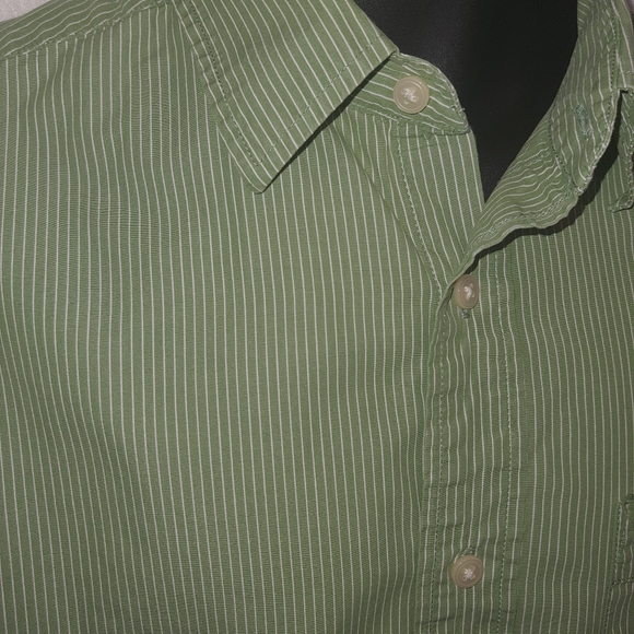 Eddie Bauer Men's Legend Classic Fit Striped Long Sleeve Shirt Medium Green - Picture 2 of 7